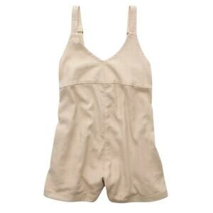 New American Eagle Womens Medium Linen Blend Baggy Short Overall Shortalls